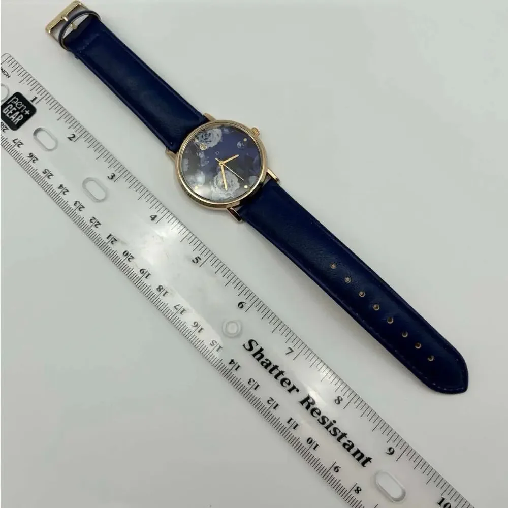 Gold & Blue Floral Charming Charlie Watch